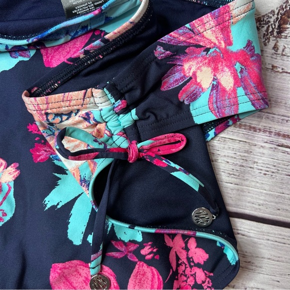 DKNY Floral Bikini Swim Bottom Navy - Picture 6 of 6